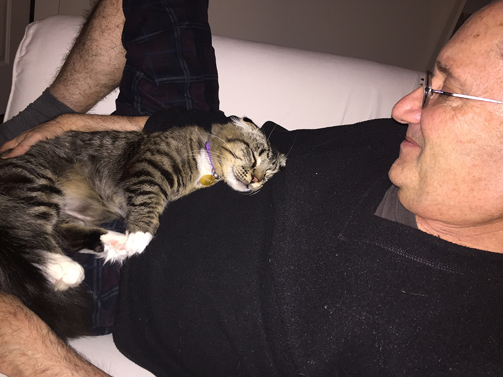 Henry sleeping on Eric